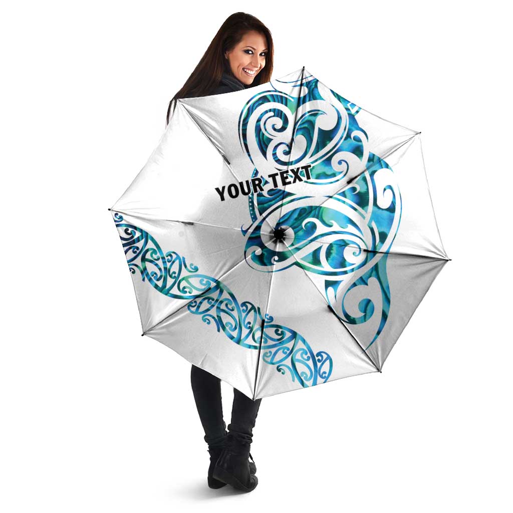All White Maori Tribal Tattoo Personalised Umbrella Polynesian Style - Polynesian Pride