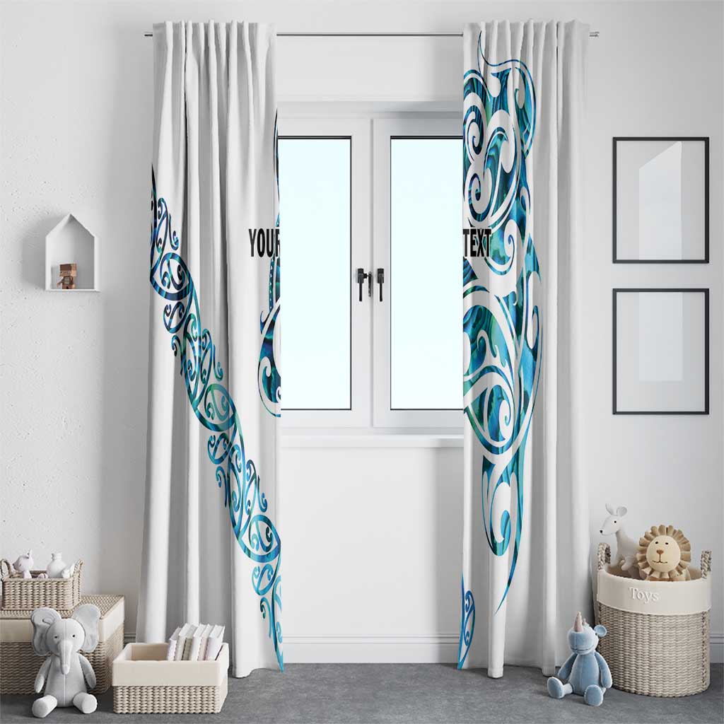 All White Maori Tribal Tattoo Personalised Window Curtain Polynesian Style