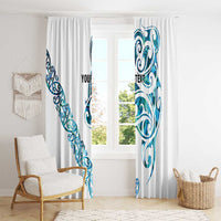 All White Maori Tribal Tattoo Personalised Window Curtain Polynesian Style