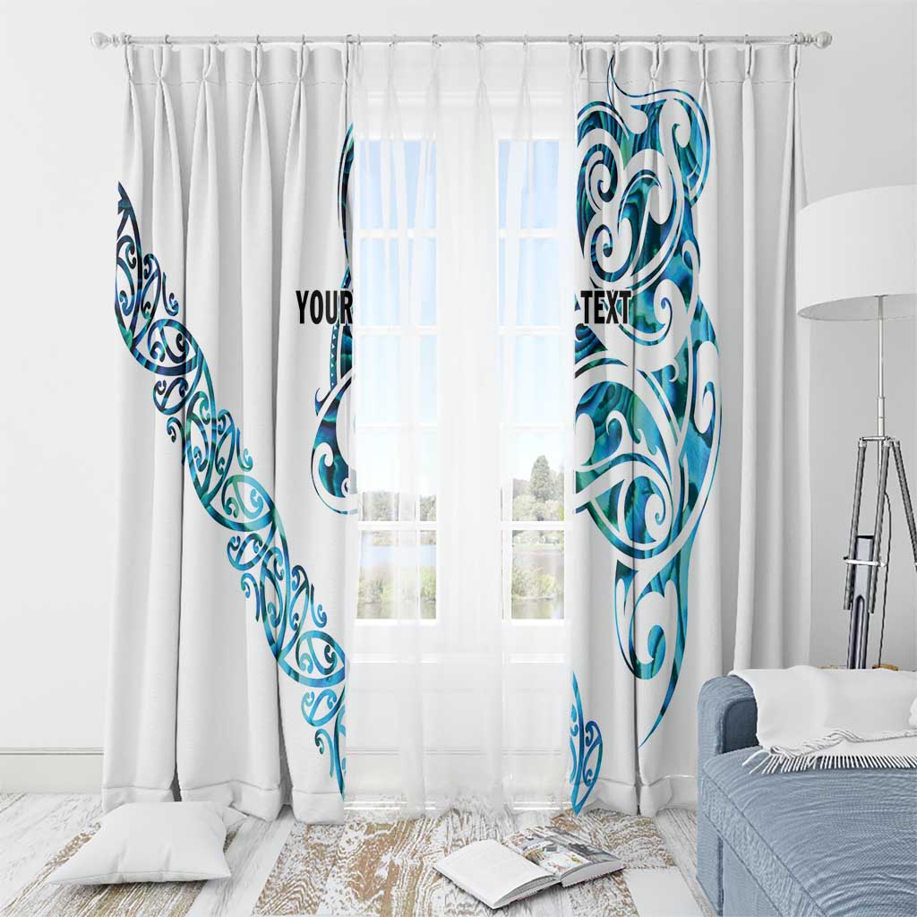 All White Maori Tribal Tattoo Personalised Window Curtain Polynesian Style