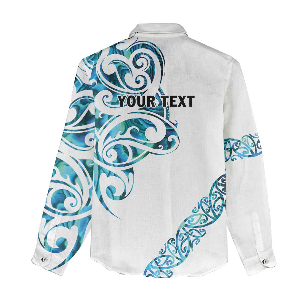 All White Maori Tribal Tattoo Personalised Women Casual Shirt Polynesian Style