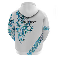 All White Maori Tribal Tattoo Personalised Zip Hoodie Polynesian Style LT9 - Polynesian Pride