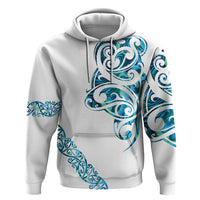 All White Maori Tribal Tattoo Personalised Zip Hoodie Polynesian Style LT9 Pullover Hoodie White - Polynesian Pride