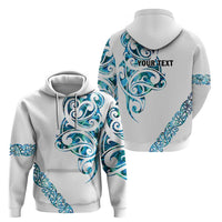 All White Maori Tribal Tattoo Personalised Zip Hoodie Polynesian Style LT9 - Polynesian Pride