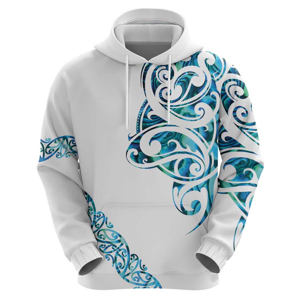 All White Maori Tribal Tattoo Personalised Zip Hoodie Polynesian Style LT9 - Polynesian Pride