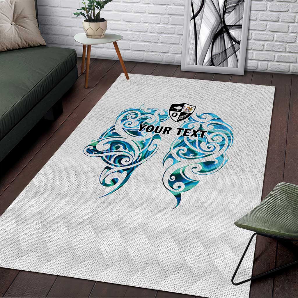 Queensland Maori Kiwi Personalised Area Rug Ma Kakariki Papua Shell Maori Tribal Tattoo