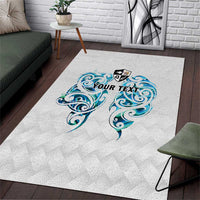 Queensland Maori Kiwi Personalised Area Rug Ma Kakariki Papua Shell Maori Tribal Tattoo