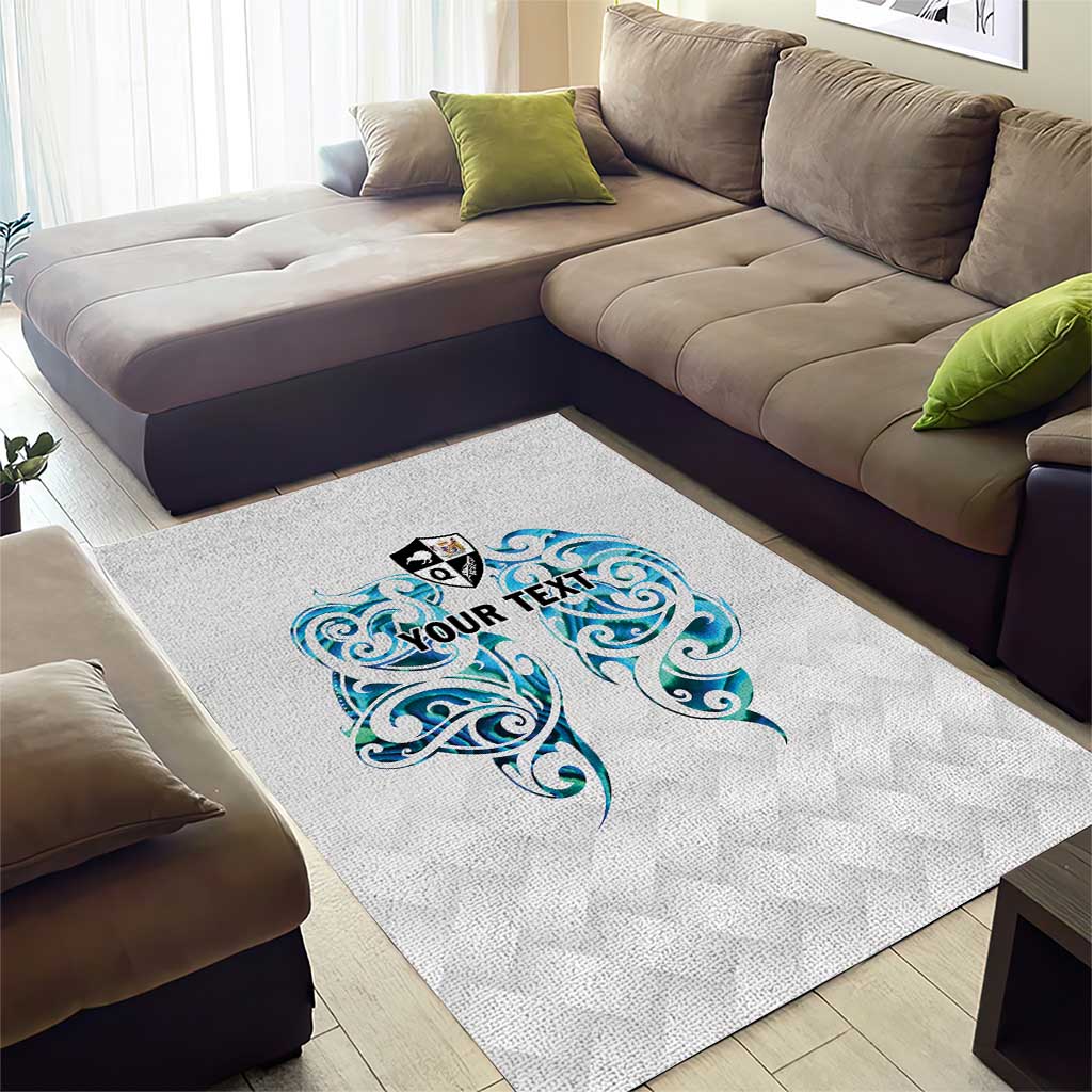 Queensland Maori Kiwi Personalised Area Rug Ma Kakariki Papua Shell Maori Tribal Tattoo