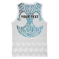 Queensland Maori Kiwi Personalised Basketball Jersey Ma Kakariki Papua Shell Maori Tribal Tattoo - Polynesian Pride