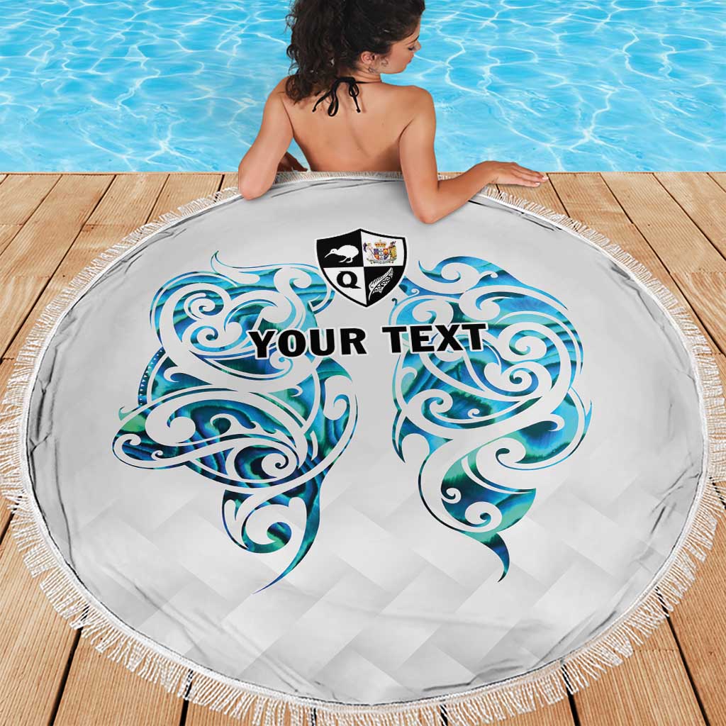 Queensland Maori Kiwi Personalised Beach Blanket Ma Kakariki Papua Shell Maori Tribal Tattoo LT9 - Polynesian Pride