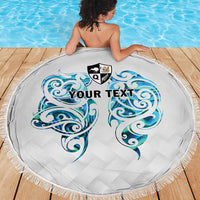 Queensland Maori Kiwi Personalised Beach Blanket Ma Kakariki Papua Shell Maori Tribal Tattoo LT9 - Polynesian Pride