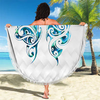 Queensland Maori Kiwi Personalised Beach Blanket Ma Kakariki Papua Shell Maori Tribal Tattoo LT9 - Polynesian Pride