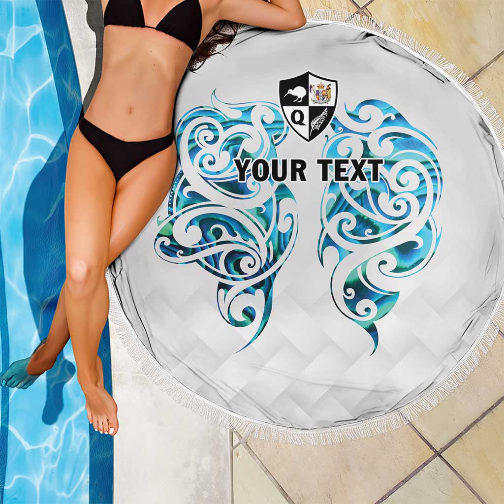 Queensland Maori Kiwi Personalised Beach Blanket Ma Kakariki Papua Shell Maori Tribal Tattoo LT9 - Polynesian Pride
