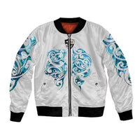 Queensland Maori Kiwi Personalised Bomber Jacket Ma Kakariki Papua Shell Maori Tribal Tattoo