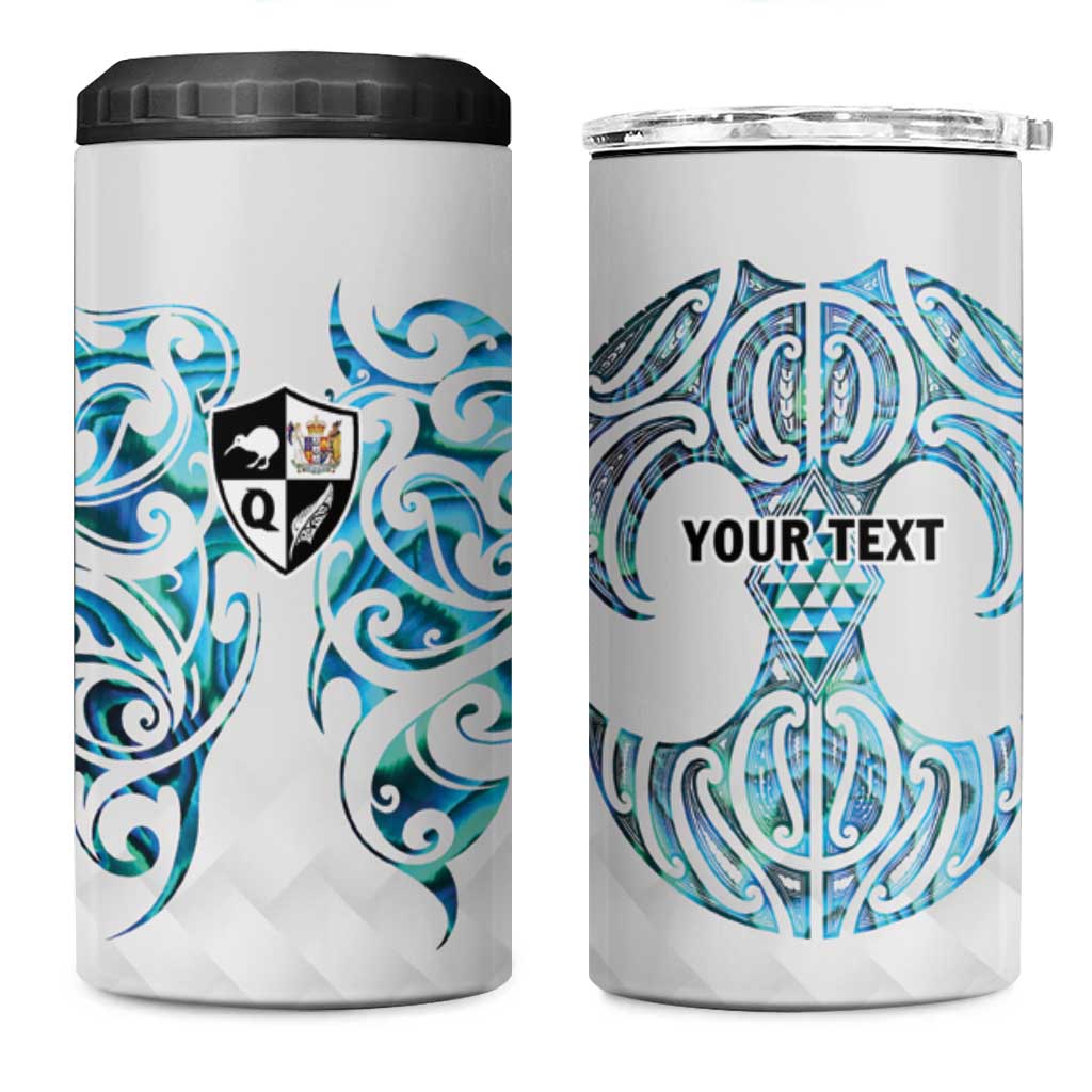 Queensland Maori Kiwi Personalised 4 in 1 Can Cooler Tumbler Ma Kakariki Papua Shell Maori Tribal Tattoo LT9 One Size: 16 oz White - Polynesian Pride