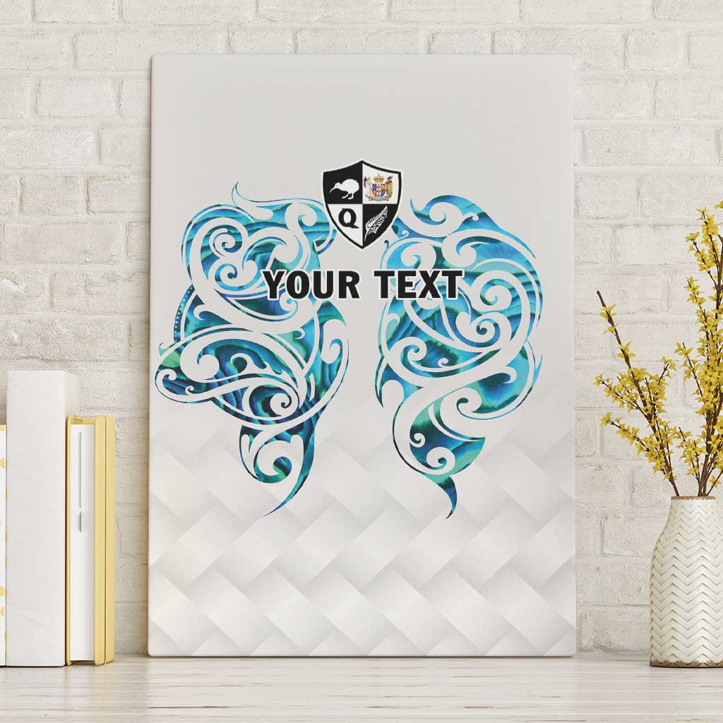 Queensland Maori Kiwi Personalised Canvas Wall Art Ma Kakariki Papua Shell Maori Tribal Tattoo LT9 Without Frame White - Polynesian Pride