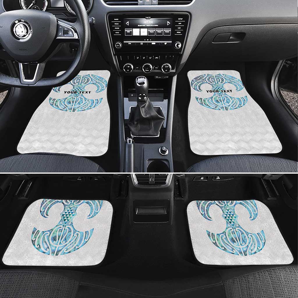 Queensland Maori Kiwi Personalised Car Mats Ma Kakariki Papua Shell Maori Tribal Tattoo LT9 Set 4pcs White - Polynesian Pride