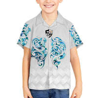 Queensland Maori Kiwi Personalised Family Matching Off The Shoulder Long Sleeve Dress and Hawaiian Shirt Ma Kakariki Papua Shell Maori Tribal Tattoo