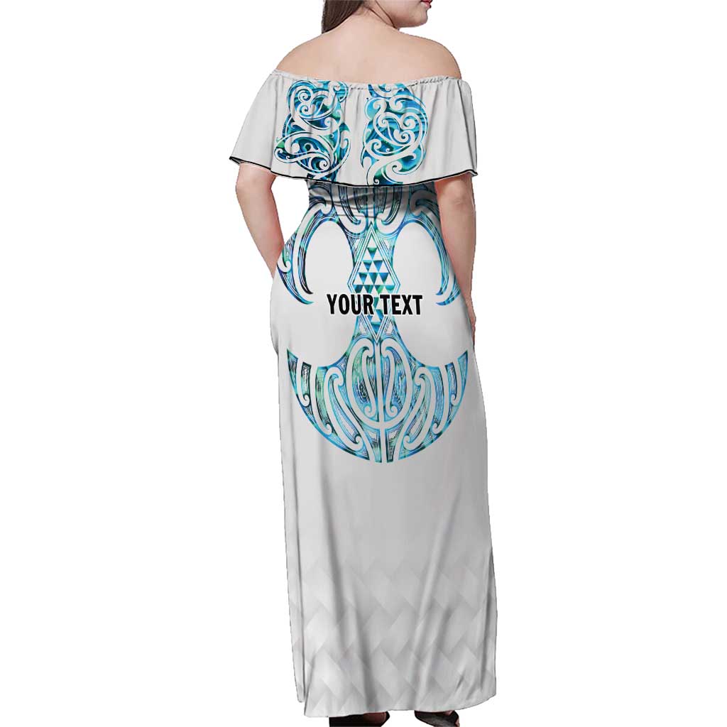 Queensland Maori Kiwi Personalised Family Matching Off Shoulder Maxi Dress and Hawaiian Shirt Ma Kakariki Papua Shell Maori Tribal Tattoo