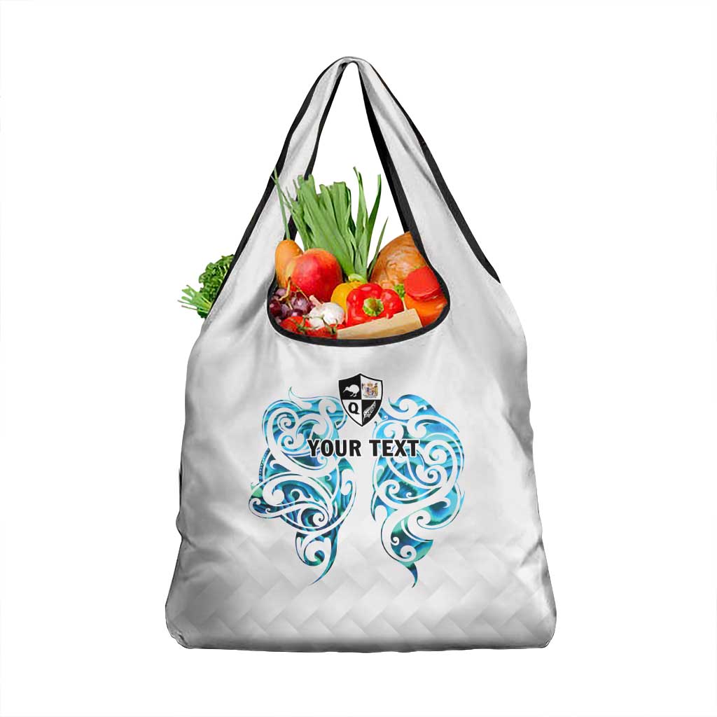 Queensland Maori Kiwi Personalised Grocery Bag Ma Kakariki Papua Shell Maori Tribal Tattoo LT9 1-pack One Size White - Polynesian Pride