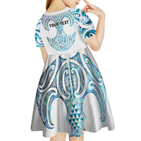 Queensland Maori Kiwi Personalised Kid Short Sleeve Dress Ma Kakariki Papua Shell Maori Tribal Tattoo