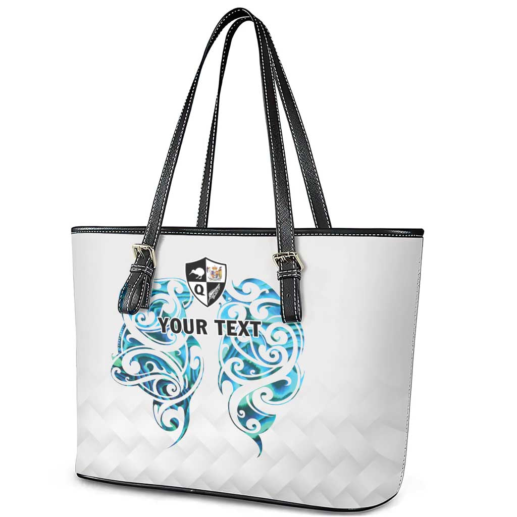 Queensland Maori Kiwi Personalised Leather Tote Bag Ma Kakariki Papua Shell Maori Tribal Tattoo