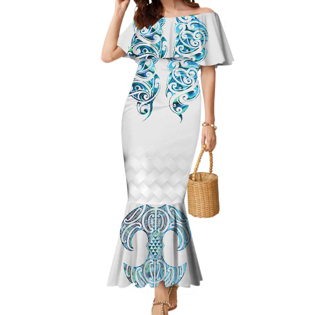 Queensland Maori Kiwi Personalised Mermaid Dress Ma Kakariki Papua Shell Maori Tribal Tattoo