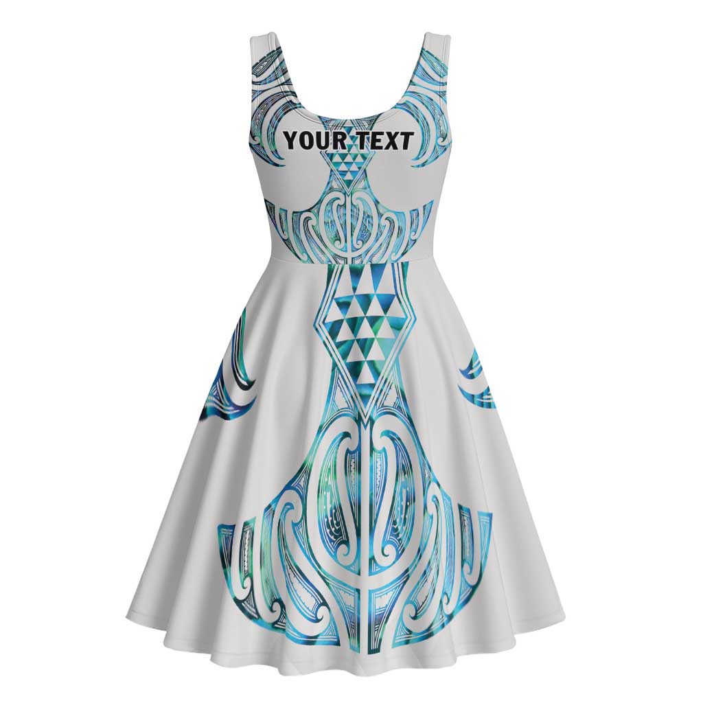Queensland Maori Kiwi Personalised Midi Dress Ma Kakariki Papua Shell Maori Tribal Tattoo - Polynesian Pride