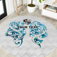 Queensland Maori Kiwi Personalised Round Carpet Ma Kakariki Papua Shell Maori Tribal Tattoo