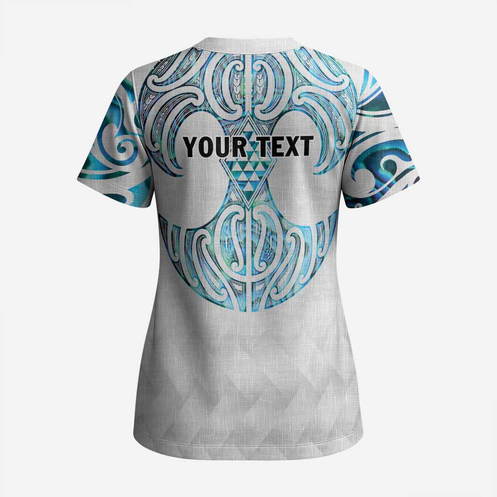 Queensland Maori Kiwi Personalised Scrub Top Ma Kakariki Papua Shell Maori Tribal Tattoo - Polynesian Pride