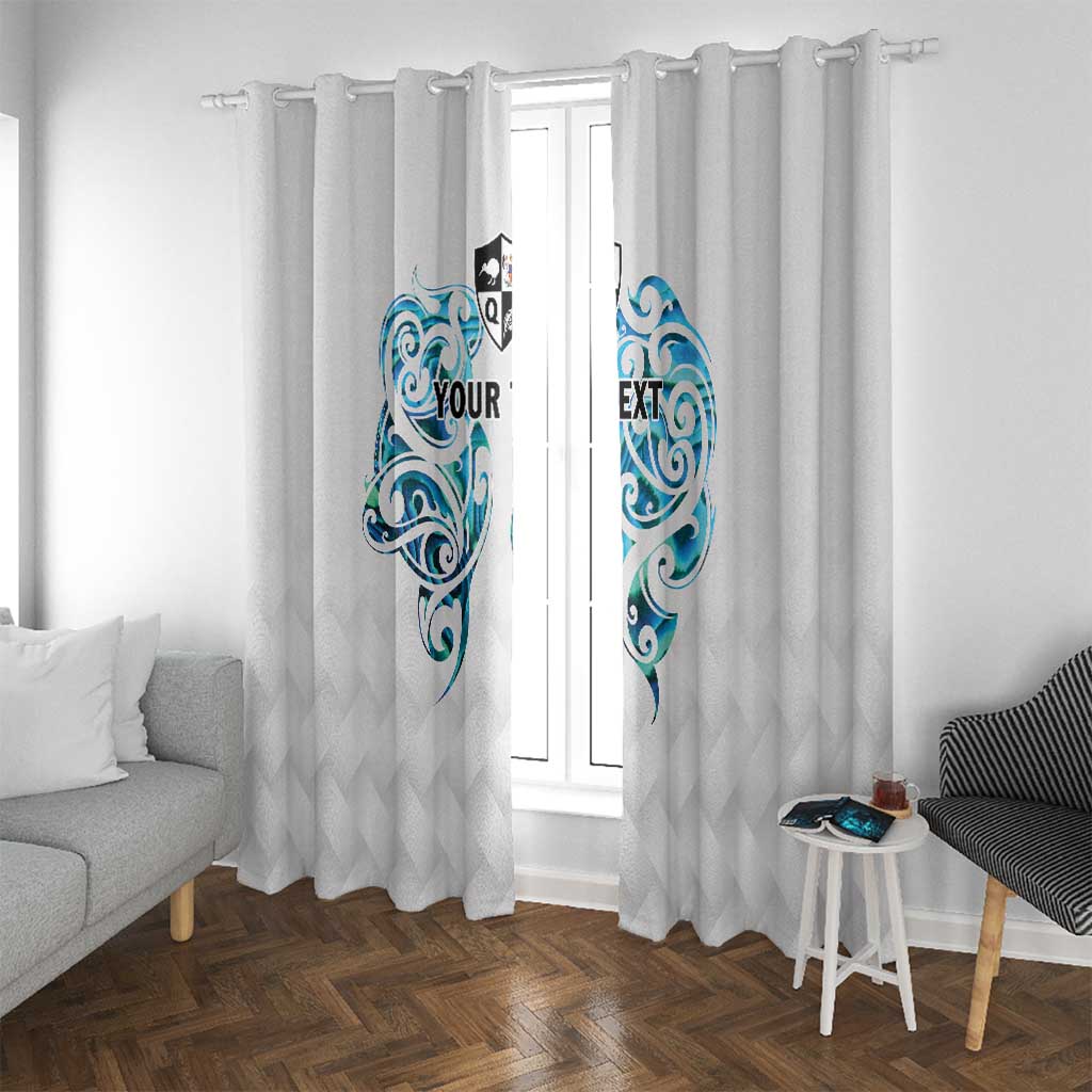 Queensland Maori Kiwi Personalised Window Curtain Ma Kakariki Papua Shell Maori Tribal Tattoo
