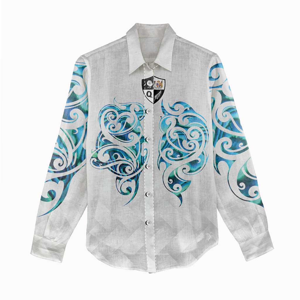 Queensland Maori Kiwi Personalised Women Casual Shirt Ma Kakariki Papua Shell Maori Tribal Tattoo