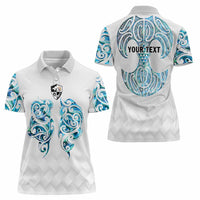 Queensland Maori Kiwi Personalised Women Polo Shirt Ma Kakariki Papua Shell Maori Tribal Tattoo