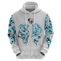 Queensland Maori Kiwi Personalised Zip Hoodie Ma Kakariki Papua Shell Maori Tribal Tattoo