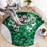 Queensland Maori Kiwi Personalised Round Carpet Kikirangi Papua Shell Maori Tribal Tattoo