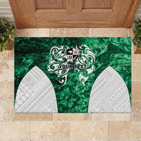 Queensland Maori Kiwi Personalised Rubber Doormat Kikirangi Papua Shell Maori Tribal Tattoo LT9 Green - Polynesian Pride