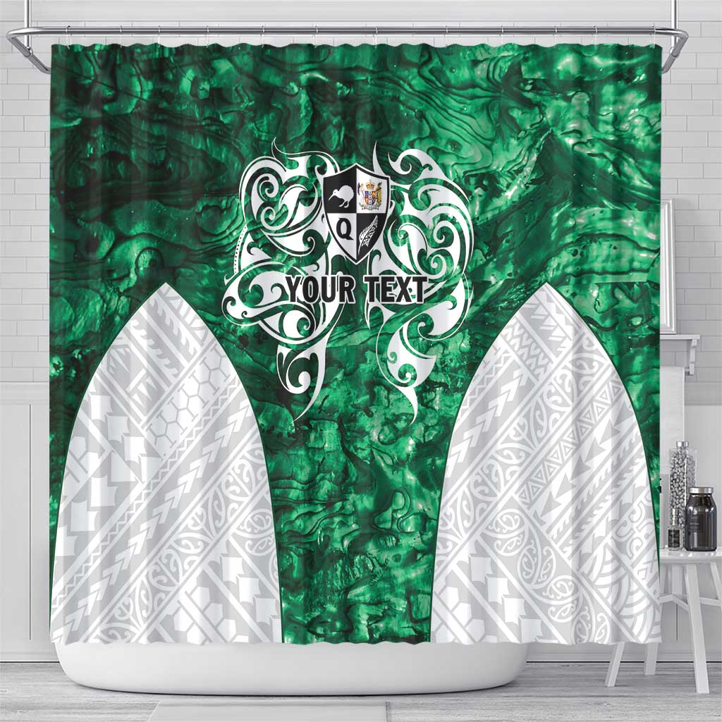 Queensland Maori Kiwi Personalised Shower Curtain Kikirangi Papua Shell Maori Tribal Tattoo