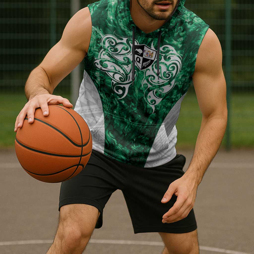 Queensland Maori Kiwi Personalised Sleeveless Hoodie Kikirangi Papua Shell Maori Tribal Tattoo - Polynesian Pride
