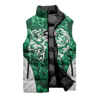 Queensland Maori Kiwi Personalised Sleeveless Puffer Jacket Kikirangi Papua Shell Maori Tribal Tattoo - Polynesian Pride