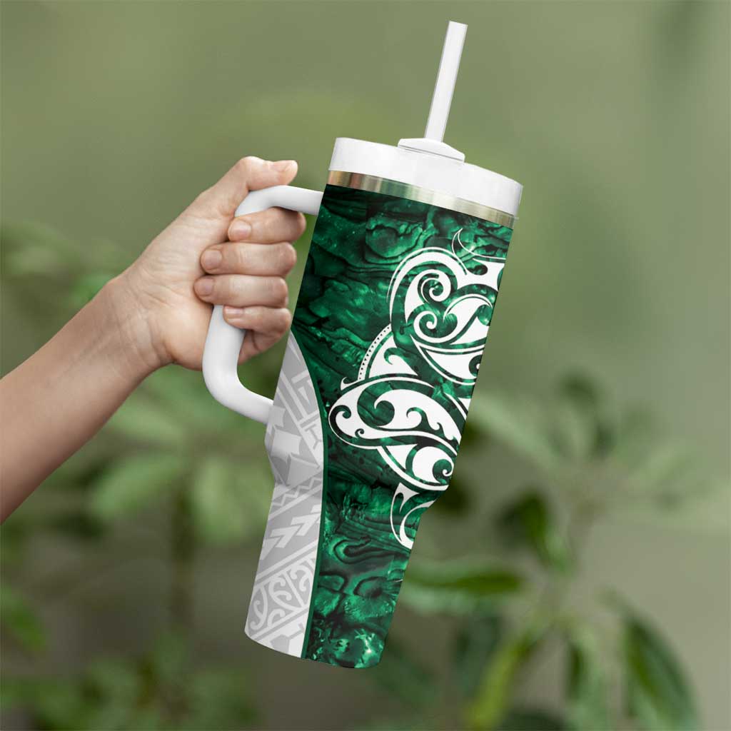 Queensland Maori Kiwi Personalised Tumbler With Handle Kikirangi Papua Shell Maori Tribal Tattoo