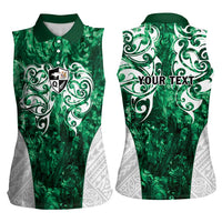 Queensland Maori Kiwi Personalised Women Sleeveless Polo Shirt Kikirangi Papua Shell Maori Tribal Tattoo