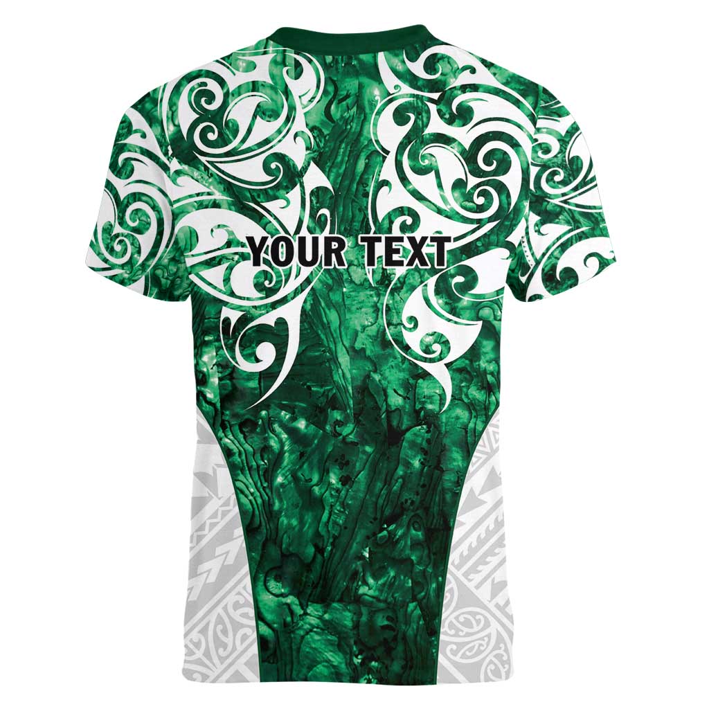 Queensland Maori Kiwi Personalised Women V-Neck T-Shirt Kikirangi Papua Shell Maori Tribal Tattoo