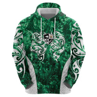 Queensland Maori Kiwi Personalised Zip Hoodie Kikirangi Papua Shell Maori Tribal Tattoo