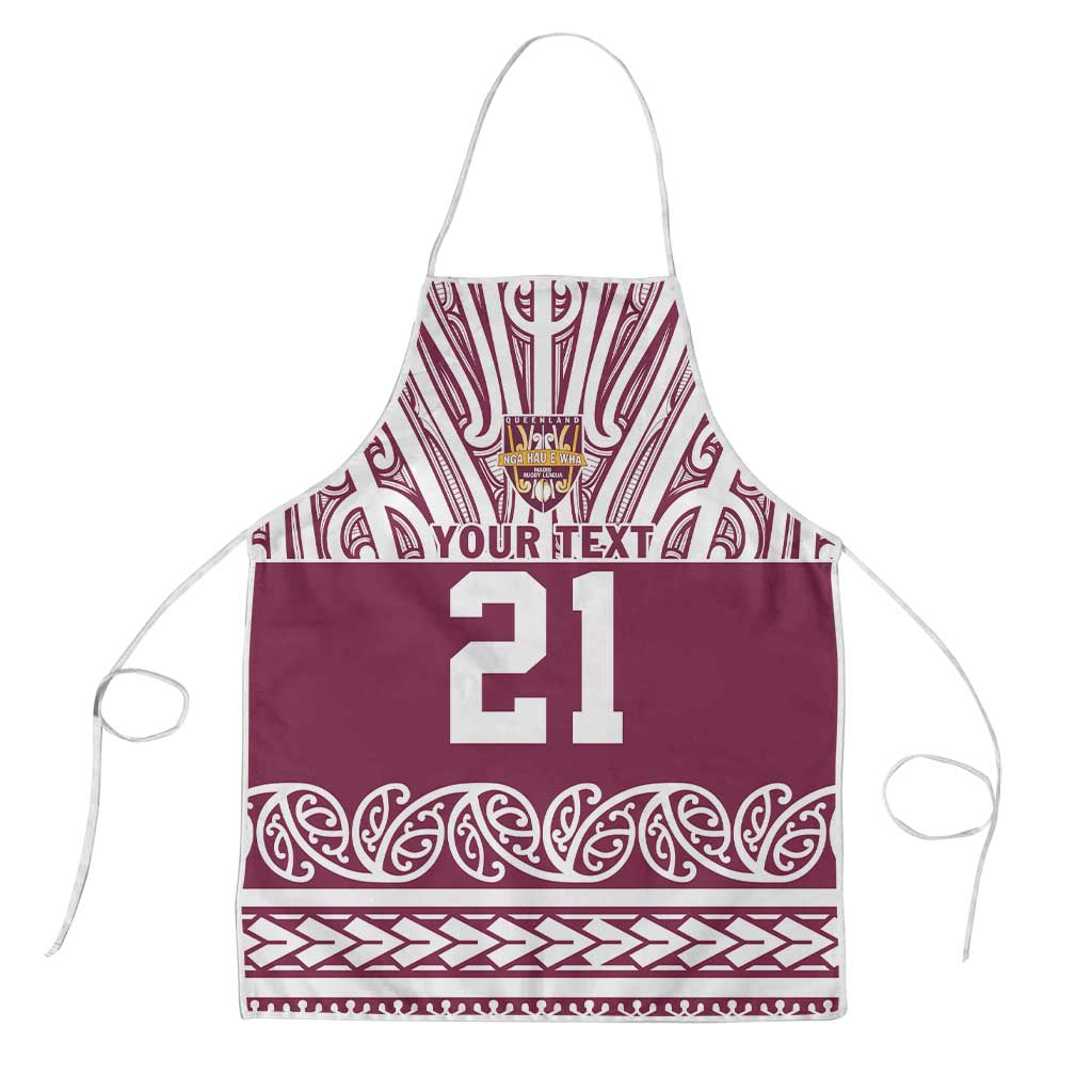 Queensland Maori Nga Hau E Wha Custom Apron Polynesian Maori Tribal Pattern - Polynesian Pride