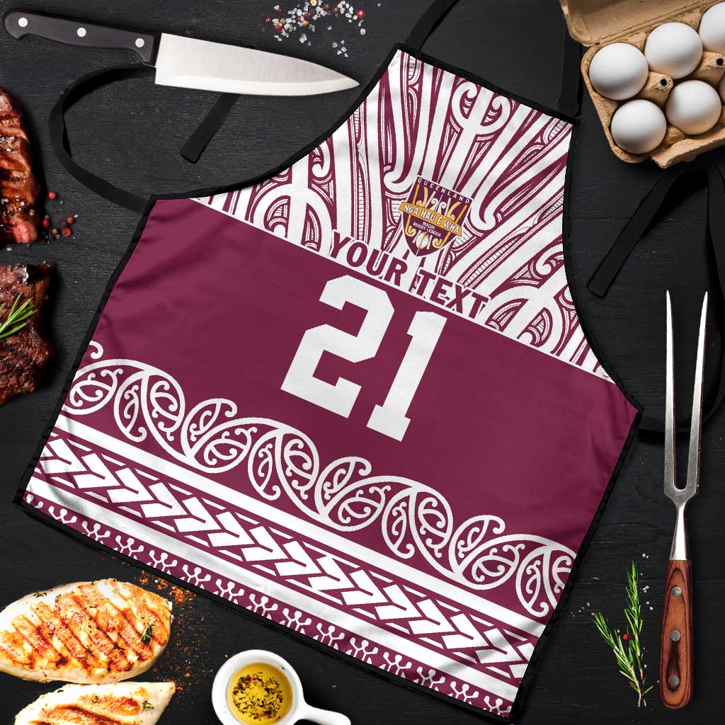 Queensland Maori Nga Hau E Wha Custom Apron Polynesian Maori Tribal Pattern - Polynesian Pride