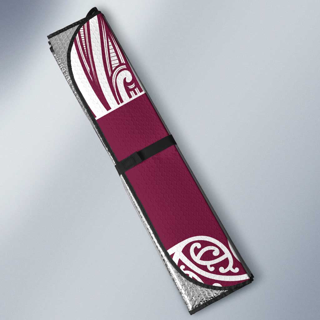 Queensland Maori Nga Hau E Wha Custom Auto Sun Shade Polynesian Maori Tribal Pattern - Polynesian Pride