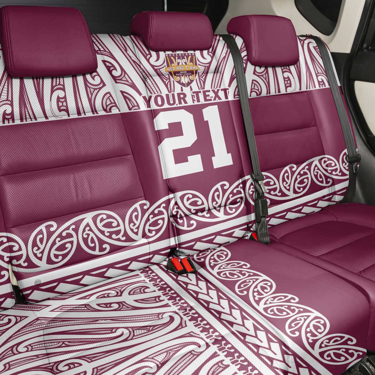 Queensland Maori Nga Hau E Wha Custom Back Car Seat Cover Polynesian Maori Tribal Pattern