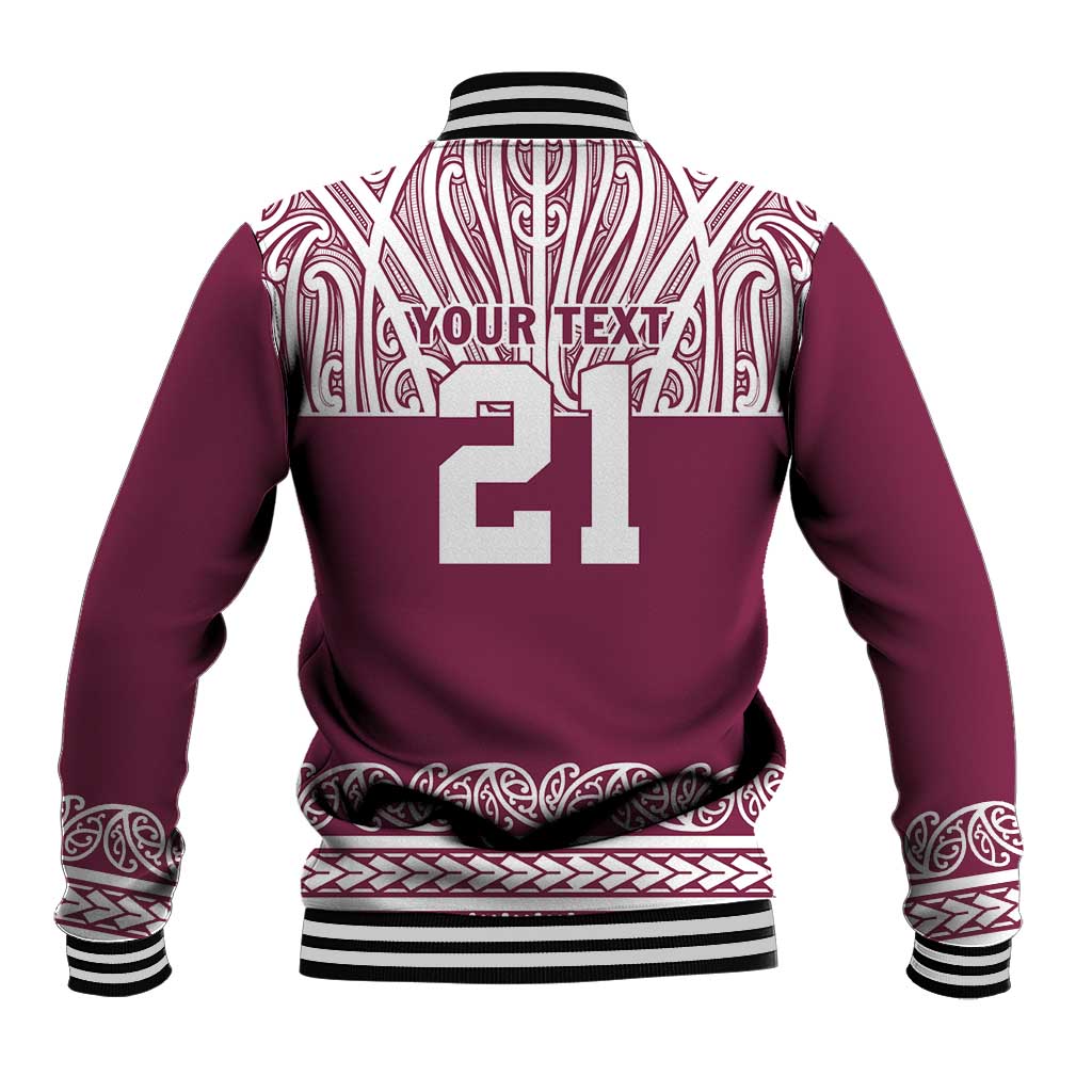 Queensland Maori Nga Hau E Wha Custom Baseball Jacket Polynesian Maori Tribal Pattern LT9 - Polynesian Pride