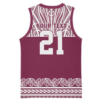 Queensland Maori Nga Hau E Wha Custom Basketball Jersey Polynesian Maori Tribal Pattern - Polynesian Pride