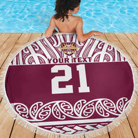 Queensland Maori Nga Hau E Wha Custom Beach Blanket Polynesian Maori Tribal Pattern LT9 - Polynesian Pride